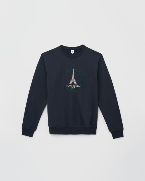 Blue and Green Cotton Sweater – Official Eiffel Tower Shop