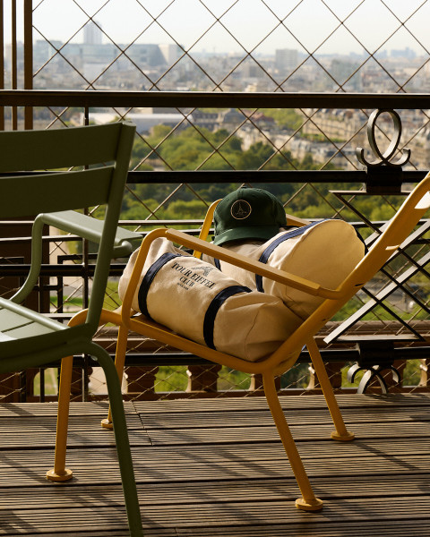 Sac Bowling Coton Ecru et Bleu - Boutique tour Eiffel